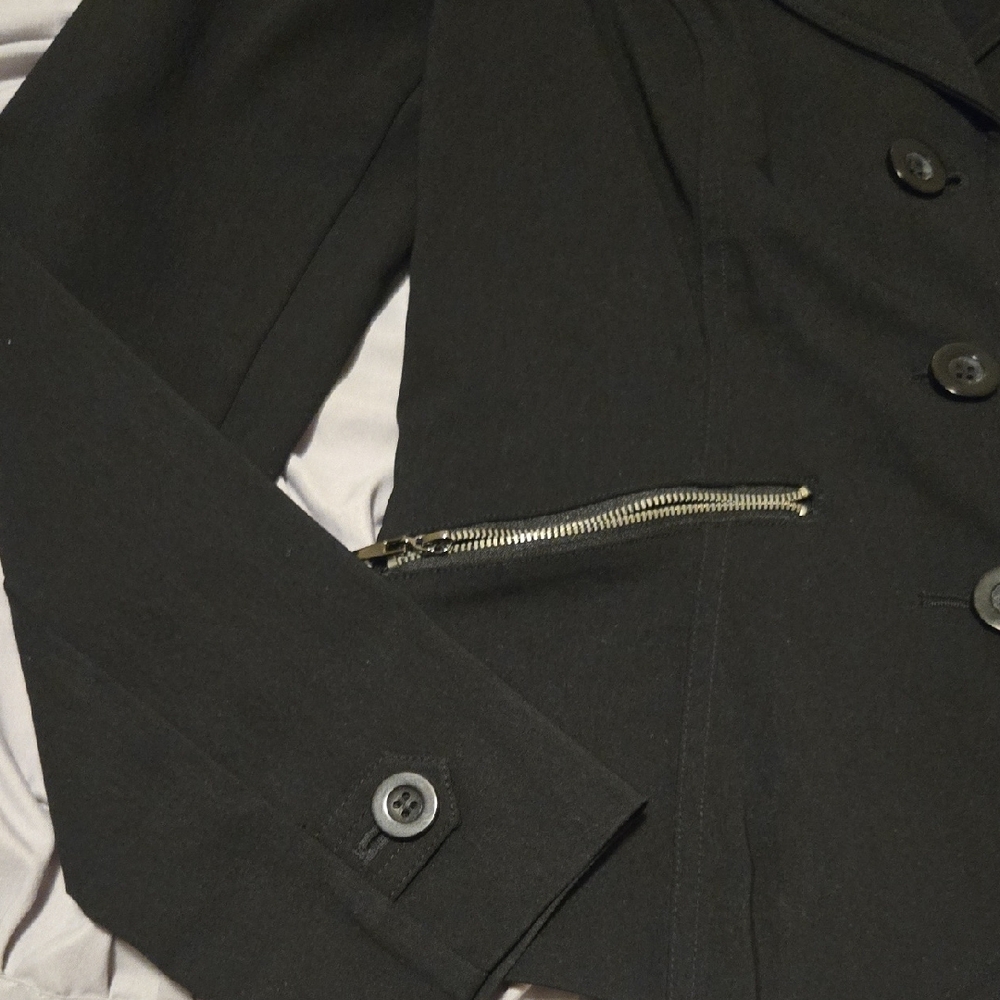 Mixit Black Women's Blazer with Zipper Accents - Picture 5 of 5